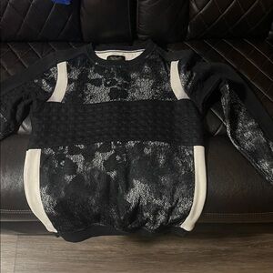 Black and White Lace Sweater